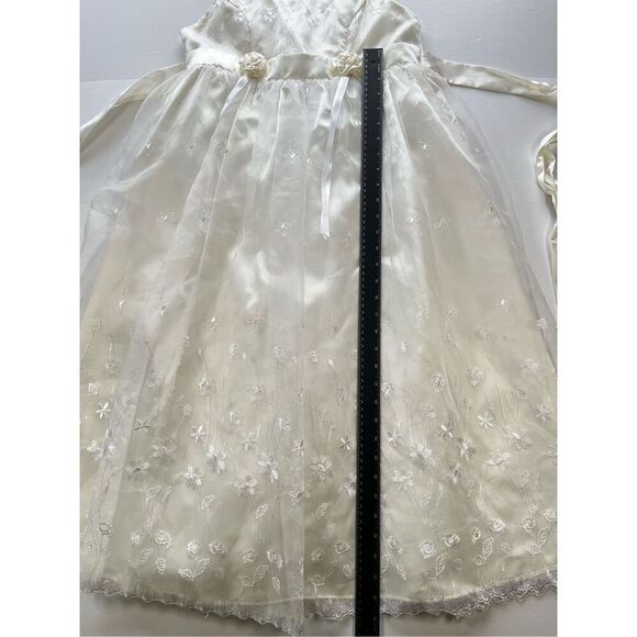 VTG Jessica McClintock Millenium 2000 Flower Girl Communion Dress Ivory Size 16 - Picture 8 of 9